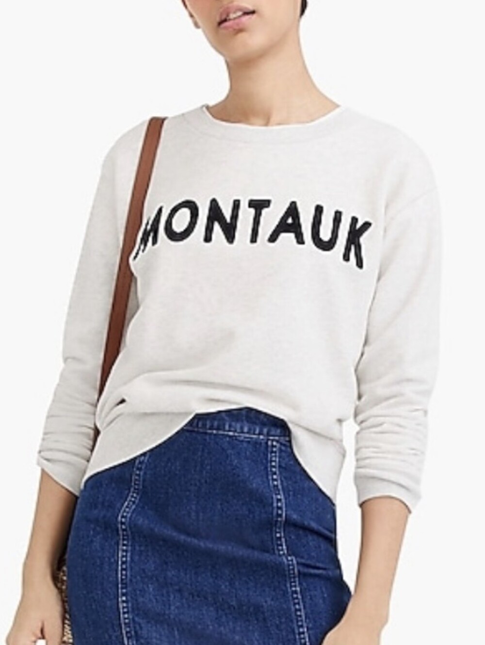 J. Crew Montauk Crewneck 100% Cotton Sweatshirt XS Extra Small Heather Gray